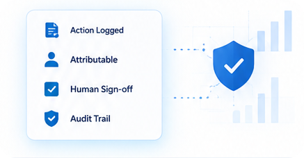 Accountability and audit trail for AI actions